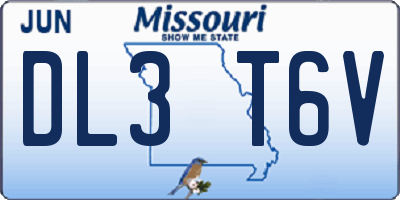 MO license plate DL3T6V