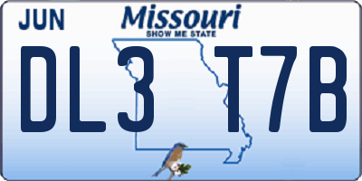 MO license plate DL3T7B