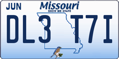 MO license plate DL3T7I
