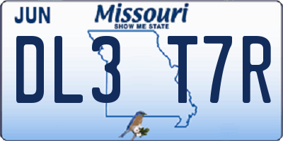 MO license plate DL3T7R