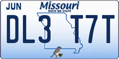 MO license plate DL3T7T