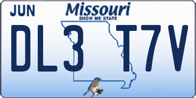 MO license plate DL3T7V