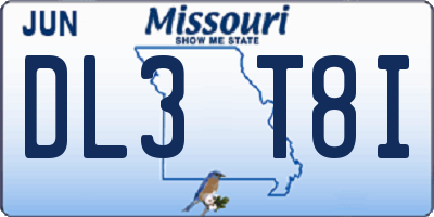 MO license plate DL3T8I
