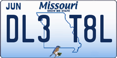 MO license plate DL3T8L