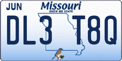 MO license plate DL3T8Q