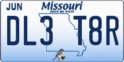 MO license plate DL3T8R