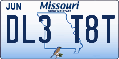 MO license plate DL3T8T