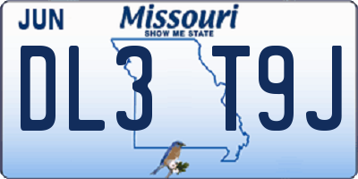 MO license plate DL3T9J
