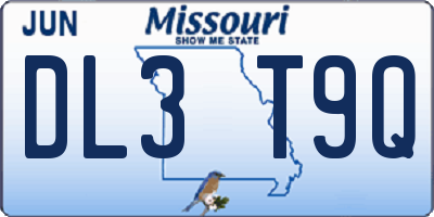 MO license plate DL3T9Q