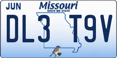 MO license plate DL3T9V