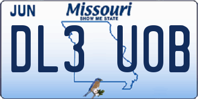 MO license plate DL3U0B