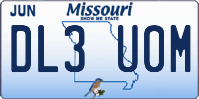 MO license plate DL3U0M