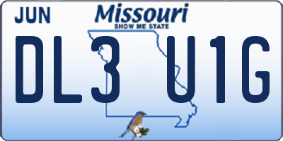 MO license plate DL3U1G
