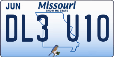 MO license plate DL3U1O