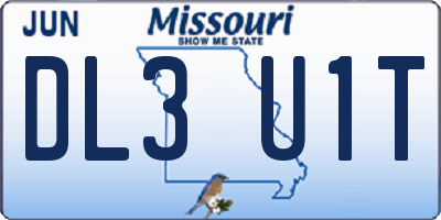 MO license plate DL3U1T
