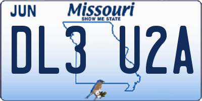 MO license plate DL3U2A