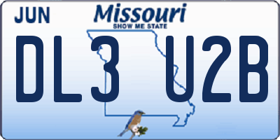 MO license plate DL3U2B