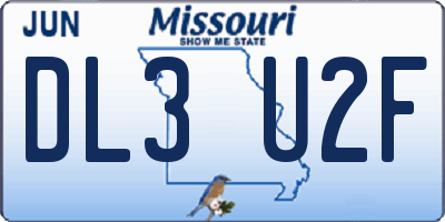 MO license plate DL3U2F