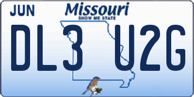 MO license plate DL3U2G