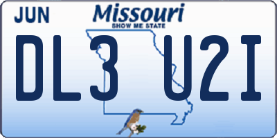 MO license plate DL3U2I