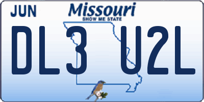 MO license plate DL3U2L