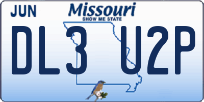 MO license plate DL3U2P