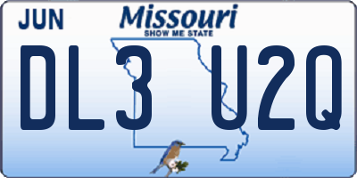 MO license plate DL3U2Q
