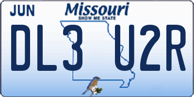 MO license plate DL3U2R