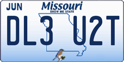 MO license plate DL3U2T