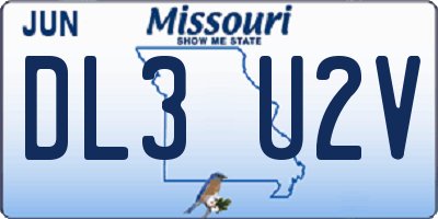 MO license plate DL3U2V