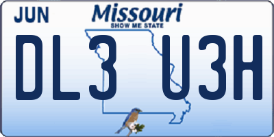 MO license plate DL3U3H