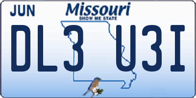 MO license plate DL3U3I