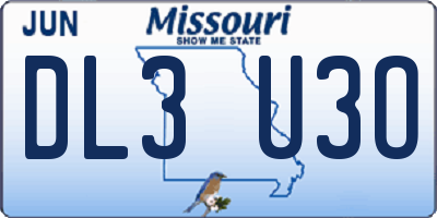 MO license plate DL3U3O