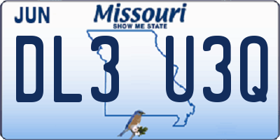 MO license plate DL3U3Q