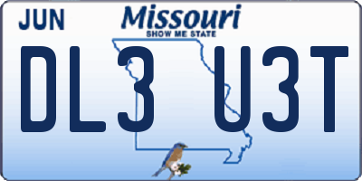 MO license plate DL3U3T