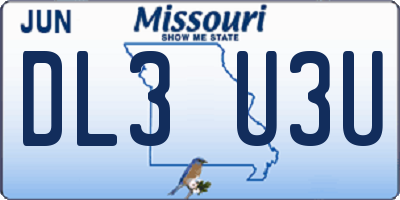 MO license plate DL3U3U