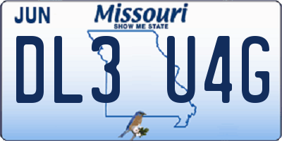 MO license plate DL3U4G