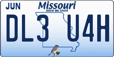 MO license plate DL3U4H