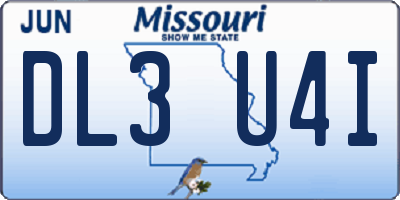 MO license plate DL3U4I