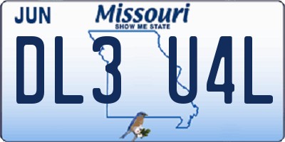MO license plate DL3U4L