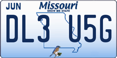 MO license plate DL3U5G