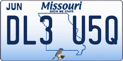 MO license plate DL3U5Q