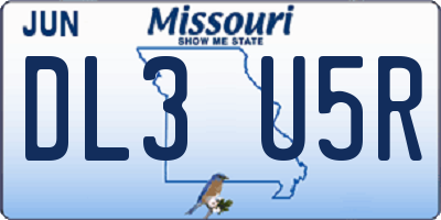 MO license plate DL3U5R