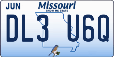 MO license plate DL3U6Q