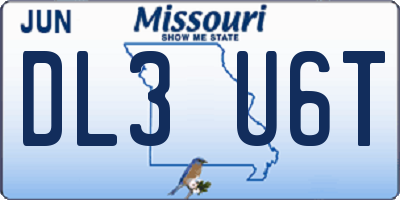 MO license plate DL3U6T