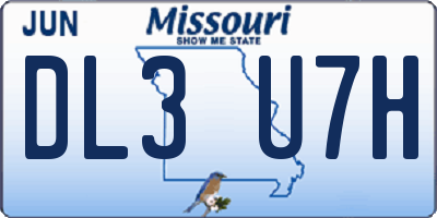 MO license plate DL3U7H