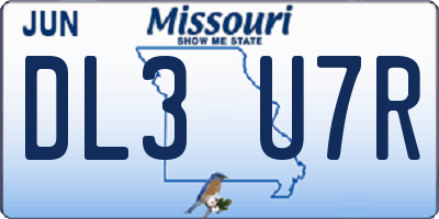 MO license plate DL3U7R