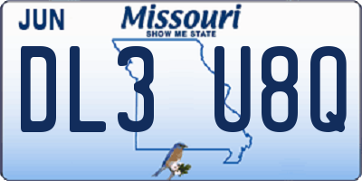 MO license plate DL3U8Q