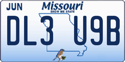 MO license plate DL3U9B
