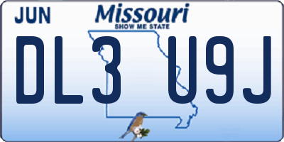 MO license plate DL3U9J
